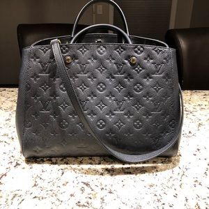 Louis Vuitton Montaigne GM empreinte black leather
